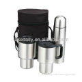 double wall stainless steel vacuum flask travel mug set